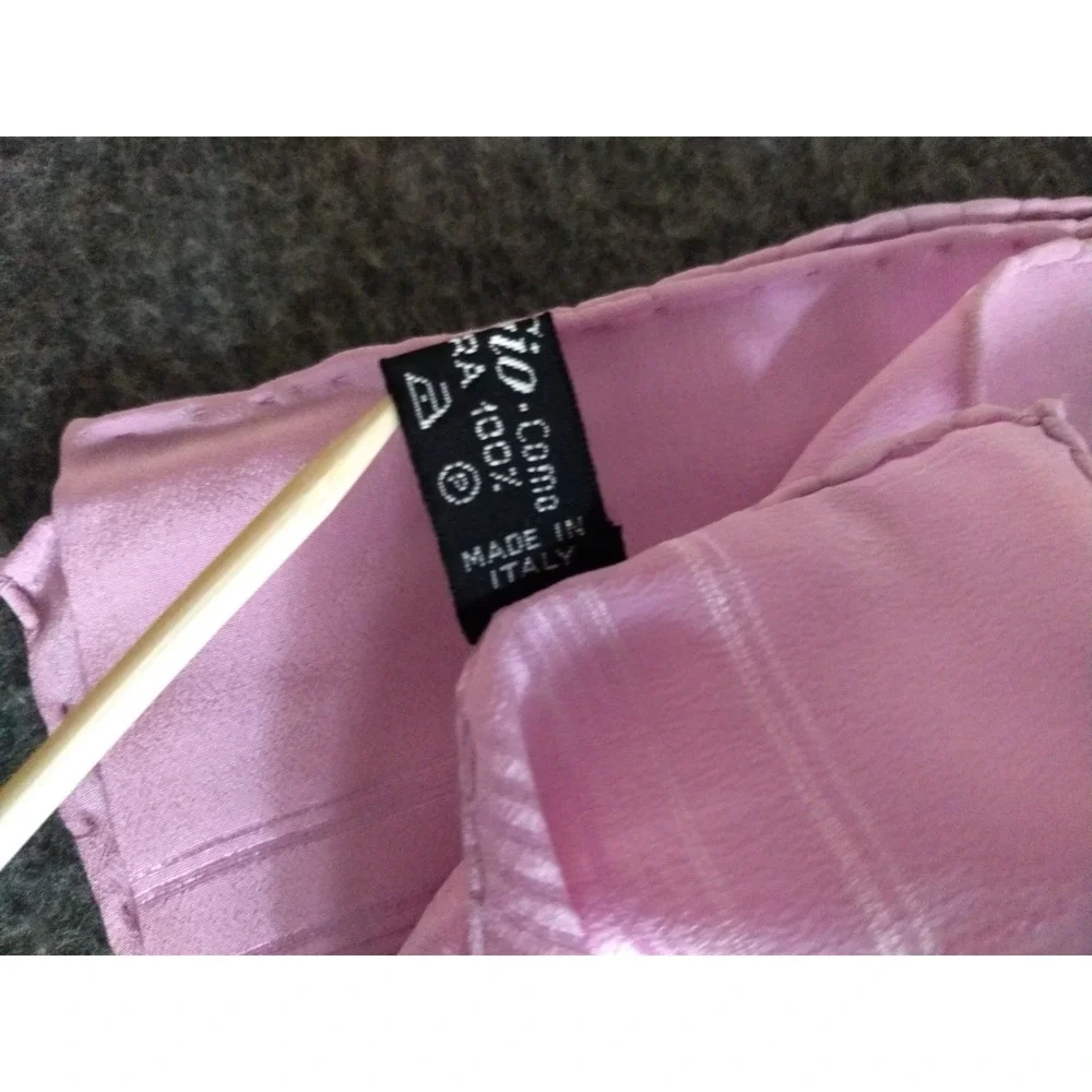 Fer-Gio Como Pure Silk Scarf ITALY Lavender / Soft Pink Rolled Hem 33.5